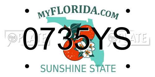 0735YS Florida License Plate
