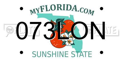 073LON Florida License Plate
