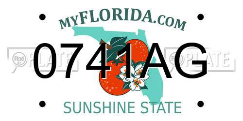 0741AG Florida License Plate