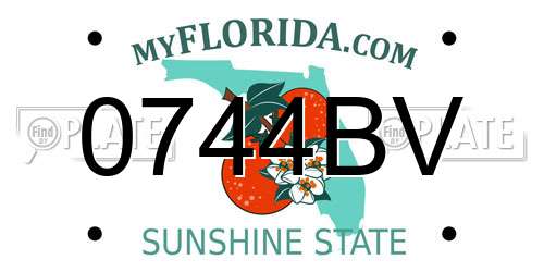0744BV Florida License Plate