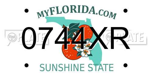 0744XR Florida License Plate