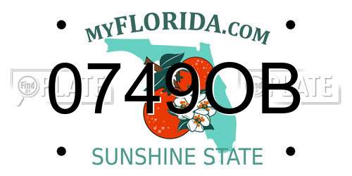 0749OB Florida License Plate