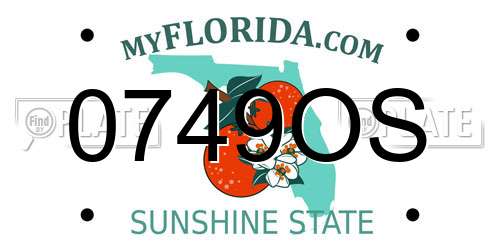 0749OS Florida License Plate