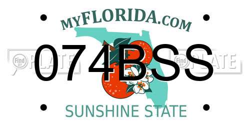 074BSS Florida License Plate