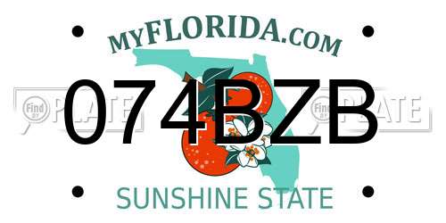 074BZB Florida License Plate