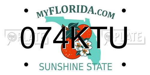 074KTU Florida License Plate