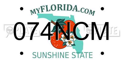 074NCM Florida License Plate