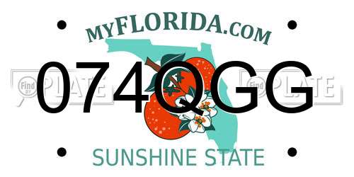 074QGG Florida License Plate
