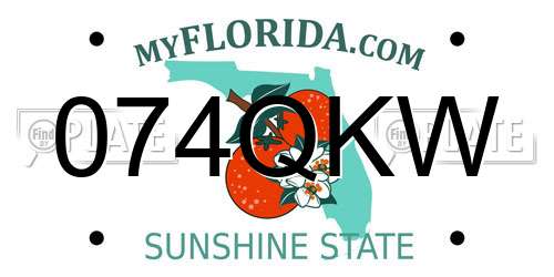 074QKW Florida License Plate