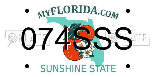 074SSS Florida License Plate