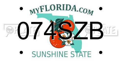 074SZB Florida License Plate