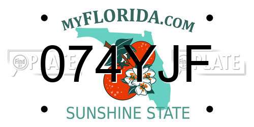074YJF Florida License Plate