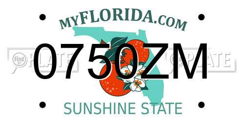 0750ZM Florida License Plate
