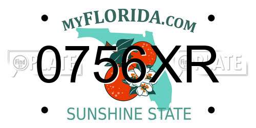 0756XR Florida License Plate