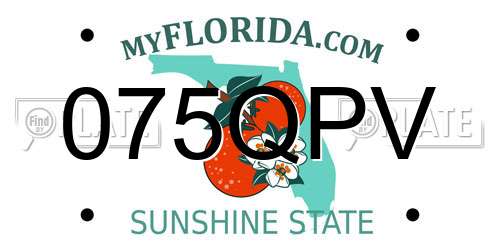075QPV Florida License Plate