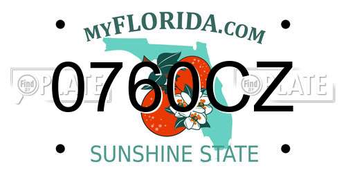 0760CZ Florida License Plate