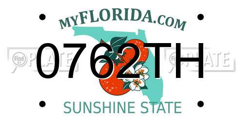 0762TH Florida License Plate