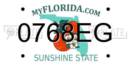 0768EG Florida License Plate