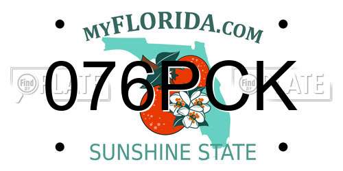 076PCK Florida License Plate