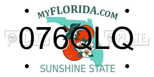 076QLQ Florida License Plate