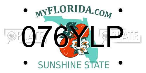 076YLP Florida License Plate