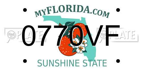 0770VF Florida License Plate