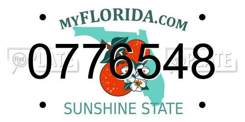 0776548 Florida License Plate