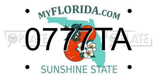 0777TA Florida License Plate