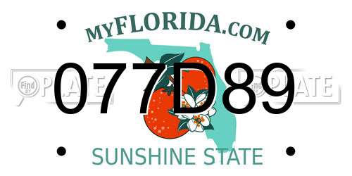 077D89 Florida License Plate