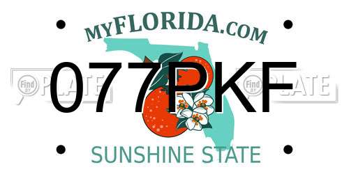 077PKF Florida License Plate
