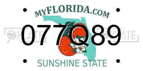 077Q89 Florida License Plate