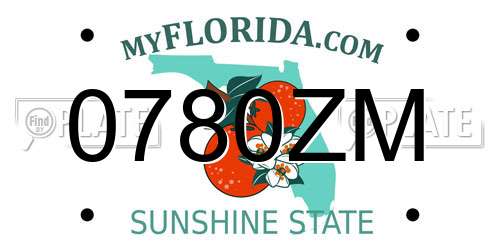 0780ZM Florida License Plate