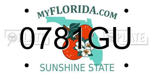 0781GU Florida License Plate
