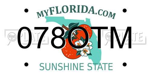 078OTM Florida License Plate