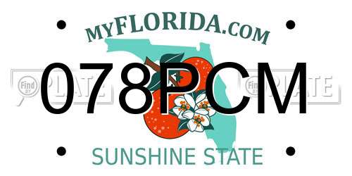 078PCM Florida License Plate