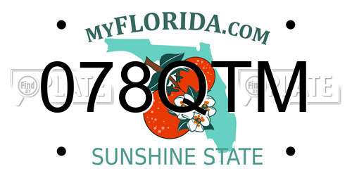 078QTM Florida License Plate