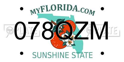 078QZM Florida License Plate
