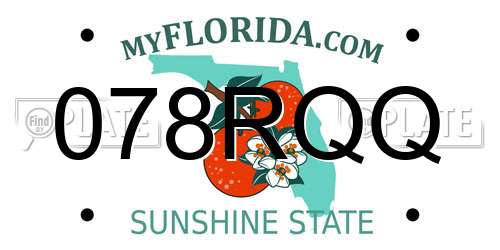 078RQQ Florida License Plate