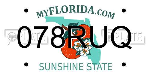 078RUQ Florida License Plate