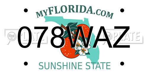 078WAZ Florida License Plate