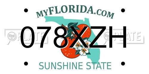 078XZH Florida License Plate