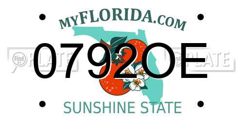 0792OE Florida License Plate