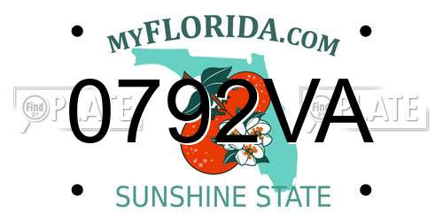 0792VA Florida License Plate