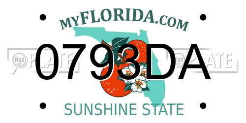 0793DA Florida License Plate