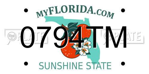 0794TM Florida License Plate