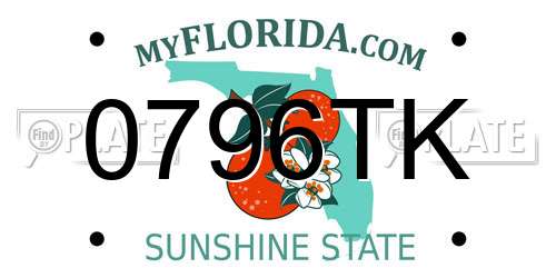 0796TK Florida License Plate
