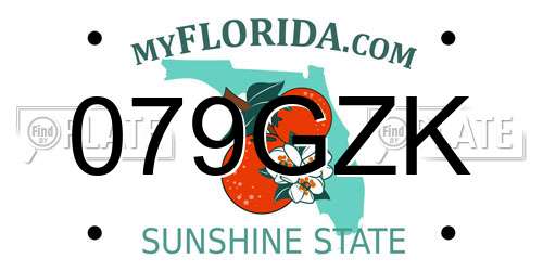 079GZK Florida License Plate