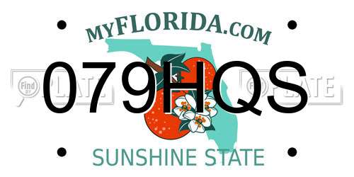 079HQS Florida License Plate