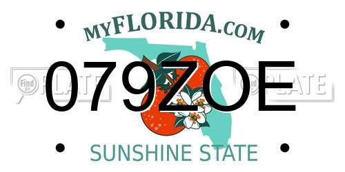 079ZOE Florida License Plate