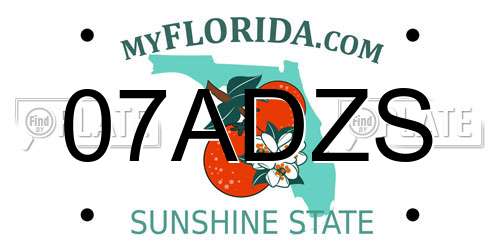 07ADZS Florida License Plate